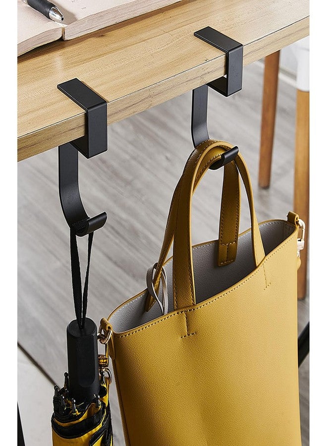 BYERUITE 2PCS Purse Hook for Table, Heavy Duty Handbag Hanger for Desk, High-Strength Alloy Desk Hook for Bags, Umbrellas, Keys, Headphone (Black) - Image 1